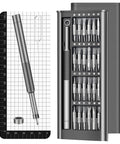 52-In-1 Precision Screwdriver Set With Magnetic Mini Repair Tool Kit, includes magnetic mat, S2 steel bits, shown open with tools