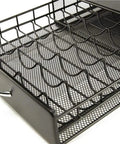 Large Capacity Coffee Pod Storage Drawer With A Slick Glide Rail, Heavy Duty Capsule Organizer Rack mesh design with a handle.