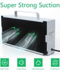 Solder Smoke Absorber Fume Extractor For DIY Soldering And 3D Printing, 60W High Suction Soldering Fan With Activated Carbon Filter, showing air flow and features.