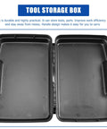 Hardcore Plastic Toolbox With Smooth Detachable Tray Tool Organizer showing spacious black interior for tools and parts storage.