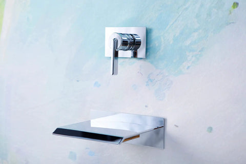 High Flow Wall Mount Tub Filler With Large Waterfall Spout And Single Lever Handle Pressure Balance Valve Included Chrome Finish cUPC Certified