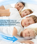 Family sleeping comfortably with air filtered by Two Rolls Of 120 Inch Air Vent Filters For HVAC And Home Use DIY Size Dustproof Floor Vent Media Pad In Blue And White 25 Inch Wide Fits Standard Vents And Aquarium Setup.