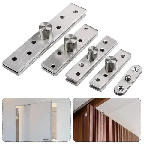 Beefy 360 Degree Rotation Stainless Steel Concealed Door Pivot Hinge For Heavy Duty Revolving Furniture Hardware 56x15.5x2mm Built To Last With Smooth Operation And Quiet Performance. stainless pivot hinge set on a concealed door