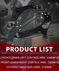 Front Lower Control Arm Kit With Ball Joints And Sway Bar Links For Kia Sedona 2015-2021 3.3L Heavy Duty Replacement Parts To Fix Wobbly Suspension And Make Your Ride Feel Crisp Again. black steel left and right control arms with sway bar links