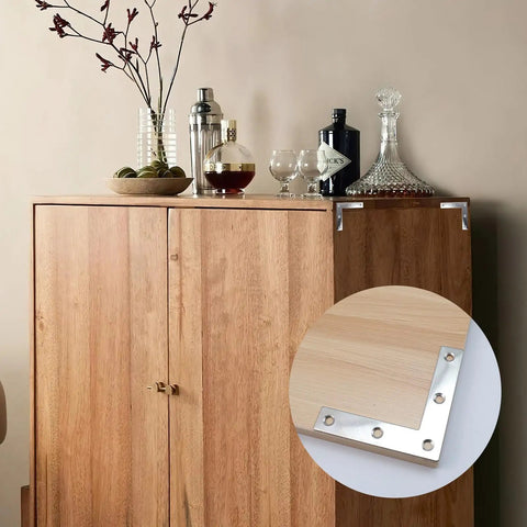 Flat L Bracket 80mm By 80mm Right Angle Mounts Premium Stainless Steel Pack Of 15 on wooden cabinet corner