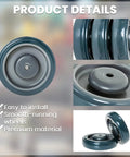 Rock Solid 5 Inch Shopping Cart Wheels 4 Pack Silent Glide TPU Swivel Casters showing top and side views with premium material.
