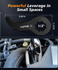Heavy Duty Pry Bar Wrench Adapter Head For Tight Spaces Fits Half Inch Drive Ratchet 8 Point Square Crowbar Tool.