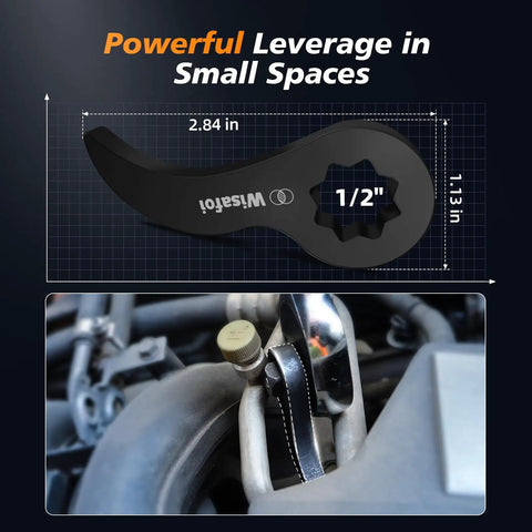 Heavy Duty Pry Bar Wrench Adapter Head For Tight Spaces Fits Half Inch Drive Ratchet 8 Point Square Crowbar Tool.