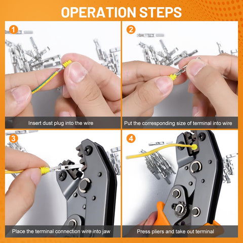 Operation steps for using 945 Pcs Pin Connector Kit With 21 Types Terminal Pins And Waterproof Plugs For Car Wiring.