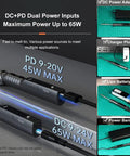 Ts101 Portable Soldering Iron With PD And DC Dual Power, 50-400 C Adjustable, showcasing various power sources and connections.