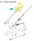 Diagram of 13 Inch Golf Cart Steering Wheel For EZGO TXT RXV Medalist Shuttle Workhorse Cushman Replacement For OEM 71948G01 602979
