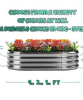 Galvanized Metal Raised Garden Bed Kit 4x2x1 Ft Outdoor Planter Box For Veggies And Flowers, Patio Grow Bed With 7.14 Cubic Feet Soil Capacity, Durable Weatherproof Design, Color Options, Customizable Size And Shape with flowers