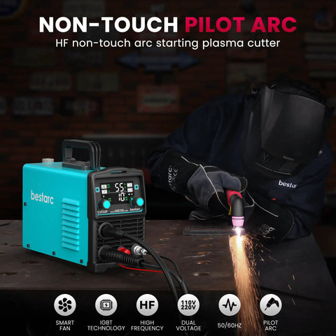 Controlling 55A Dual Voltage Plasma Cutter With Pilot Arc, 110 220V, Five Eighth Inch Clean Cut, Three Quarter Inch Max Cut.