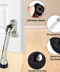 Six Pack Heavy Duty Rubber Door Stopper Tips Replacement Kit For Drop Down Doors - Flexible, Wear-Resistant, Long-Lasting Kickdown Door Stop Repair Set, Black, Fits Most Doors And Frames