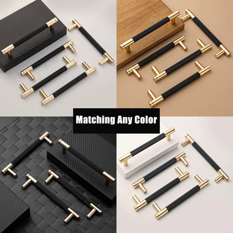 12 Pack Knurled Cabinet Handles 5 Inch Hole Center 6.2 Inch Length Aluminum Pulls Gold And Black Oxidation Finish in various settings