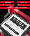 High accuracy mechanical meter display showing gallons for Rig Ready Electric Diesel Transfer Pump Kit With Auto Shut Off Nozzle Mechanical Meter And Long Reach Hoses For No Nonsense Job Site Truck Hustles And Daily Hauler Operations.