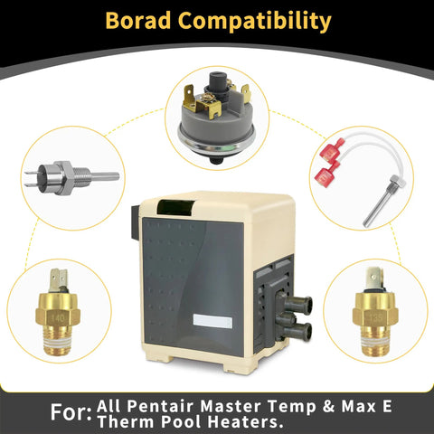 All-In-One Pool Heater Repair Kit With Switch, Stack Flue Sensor, And Thermistor, Compatible With MasterTemp And Max-E-Therm Heaters