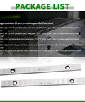 Ten Pairs Precision Parallel Thin Steel Set One Eighth Inch By Six Inch With 0.0002 Inch Accuracy Hardened Alloy Steel