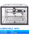 Clear Acrylic CNC Enclosure For 3018 PRO, 3018, MX3, 1810 PRO, 1610 CNC Router Machines with dustproof shield front view