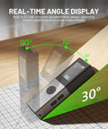 Dope Green Laser Distance Meter With 165 Feet Range, 2mm Accuracy, Rechargeable Battery, Handheld Measuring Tool For Quick, Precise Distance And Area Calculations, showing real-time angle display