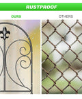 Comparison of rustproof Arched Decorative Garden Fence Set, 10 Pack, 24 Inch High By 10 Foot Long Rustproof Metal Barrier with regular chain-link fence.