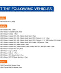 Fitment chart for Rear Wheel Bearing And Hub Assembly Pair Fits 13-16 Scion FR-S, 13-19 Subaru BRZ, 19-21 Crosstrek, 09-13 Forester, 08-14 Impreza, Legacy, Outback, 13 WRX, WRX STI, 17-20 Toyota 86, GR86