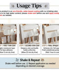 Usage tips for No Sweat White Touch Up Paint For Wood Doors Cabinets And Furniture Built In Brush with application steps.