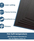 12 Pack Black Plastic Sheets 8x12 Inch 0.04 Inch Thick High Tensile Plastic Panels for DIY, laser cutting, and thermoforming.