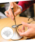 200 Piece Rimless Eyeglass Frame Repair Washers For Quick Repairs Sturdy Metal Flat Washers installation close-up, tool in use