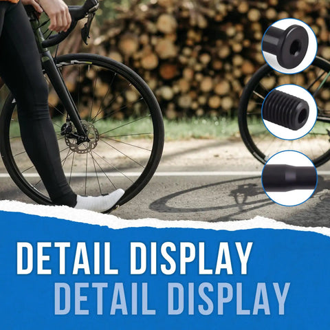 Rear Thru Axle For Road Bike Wheel, Compatible With 162mm Or 142mm, aluminum alloy, detail display with cyclist and bike wheel