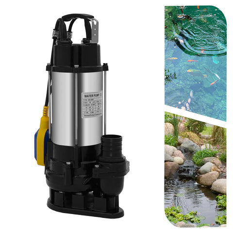 Heavy Duty Submersible Sump Pump Featuring Rust Resistant Stainless Steel Construction And Pure Copper Motor For Basement Drainage Crawl Space Water Removal Built Tough To Handle Slurry Like A Champion next to water features.