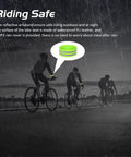 Cyclists with reflective armbands in rain, highlighting Oversized Extra Wide Bike Seat For Women And Men, waterproof feature