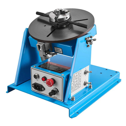 Rotary Welding Positioner With 10 Kg Load Capacity, 1-12 RPM, 20W Motor, 0 To 90 Degree Adjustable Turntable, 8.1 Inch 3-Jaw Chuck