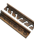Wall Mounted Burnt Wood Fishing Rod Holder For Garage Adjustable Vertical Pole Rack That Holds Six Rods, rustic design