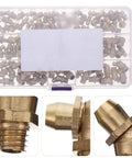 Heavy Duty Copper Grease Fitting Assortment Kit With Zerk Nipples That Never Deform Or Break, Perfect For Auto Repair And Car Maintenance To Replace Old Grease Nipples Fast And Easy, M6 M8 M10