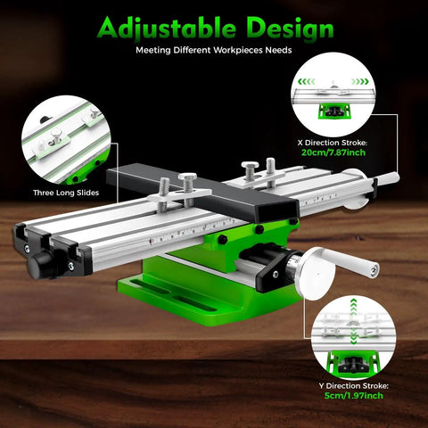 Heavy Duty Metal Lathe Machine With Adjustable Milling Worktable And Compound Drilling Slide Table showing adjustable design and slide rail.
