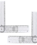Straight Up Best Two Piece Clear Plastic Goniometer Set With Nifty Seven Inch Flexible Arms And Trustworthy Angle Finding Protractor Ruler, showing two transparent angle measuring tools.