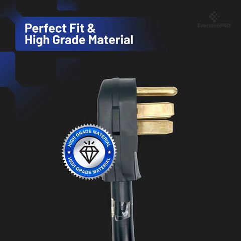 4 Prong 50 Amp Range Cord For Electric Kitchen Range With Open End Connectors Beefy Copper Wires 60 Inch Black Power Cable