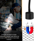 Person using Magnetic LED Work Light 15W 1200LM with Flexible Gooseneck and Base for garage lighting on car engine