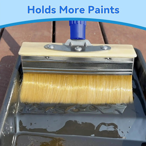 7 Inch Deck Stain Brush Kit With 60 Inch Long Handle And 3 Inch Small Brush for wood stains in paint tray