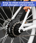 Using Bike Chain Washer And Motorcycle Chain Brush Set on bicycle gear to eliminate dirt grease grime