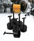 Six Piece T Handle Socket Wrench Set For No Sweat Lamp Holder Outer Ring Removal And Smooth Fixture Repairs With A Foolproof Grip And Quick Fix Design, black tools with flat handles.