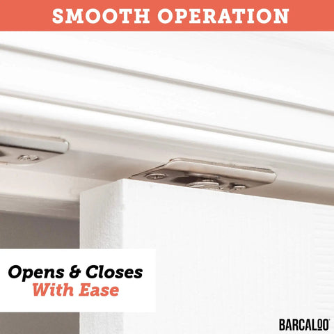 Ball Catch Door Hardware Satin Nickel 4 Pack for closet and cabinet doors installed, showcasing smooth operation.