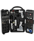 Knuckle Buster 71 Piece Pneumatic Air Tool Kit Featuring 1/2 Inch Impact Wrench 150Mm Air Hammer And Quick Action Die Grinder With Full Socket Set For Guys in a tool case.