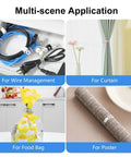 30 Pack Silicone Cable Ties Set, Reusable Elastic Wire Ties For Cables And Electronics shown in use for various applications