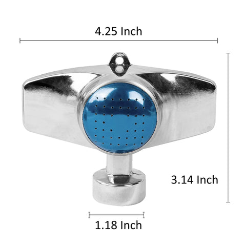 Two Pack 360 Degree Metal Sprinkler With Gentle Water Flow Circle Pattern Lawn Yard Garden Watering For Small Areas Coverage Up To 30 Feet Diameter Durable Alloy Metal Construction Blue front view