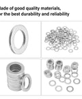 100 Pack Aluminum Oil Drain Plug Washer Set, 14mm Crush Washers Replacement for Honda OEM 94109 14000 Civic Part displayed in various angles