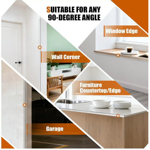 Clear Crystal Pvc Wall Corner Protectors 4 Pack Impact Resistant Corner Guards for wall corners, window edges, and furniture edges.
