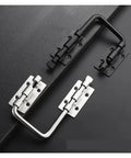ZOMMRFVG 1Set Non Perforated black and silver door clamps on a dark surface, showcasing metal construction and secure design.