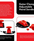 6 Inch Collapsible Hand Detail Sander Delivering Knockout Performance And An Ace Grip showing adjustable ergonomic design for multi-angle sanding.